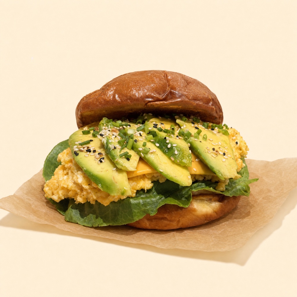 Avocado Egg & Cheese — avocado and soft egg sandwich, Egg & Bunz Curaçao